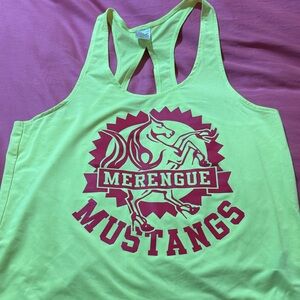 Zumba Neon Yellow Merengue Mustangs Tank Top
